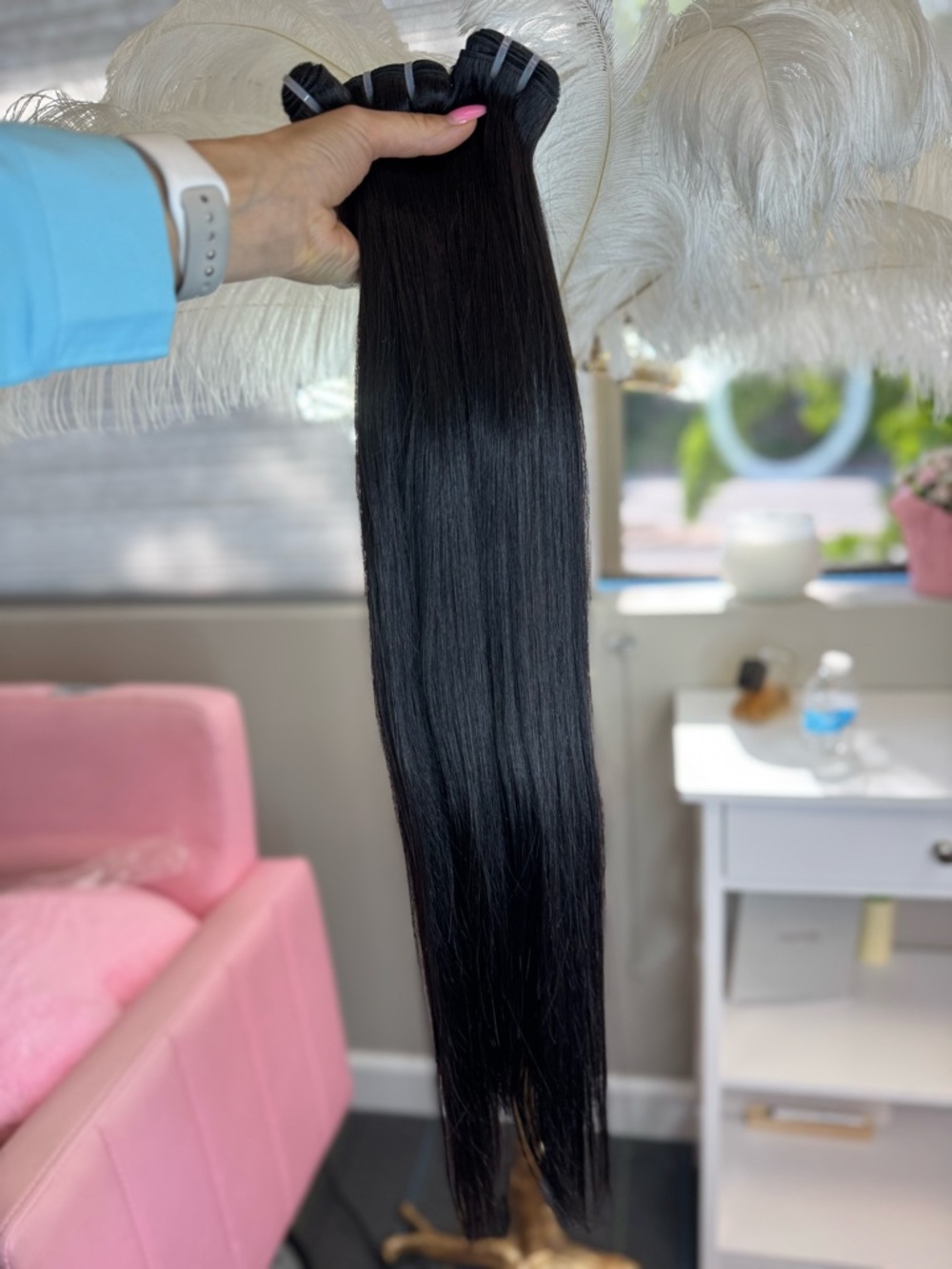 European Remy Hair, 22 inches, 100gram per weft in Dark Brown